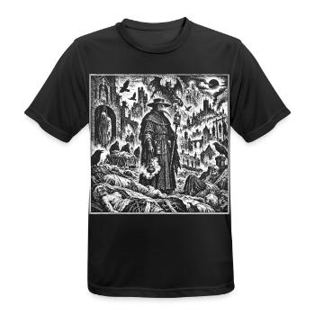 Pestdoktor – Im Schatten des Todes - Männer T-Shirt atmungsaktiv - Schwarz - Vorne - AI Model Male 178 light (178cm)