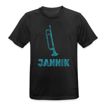 Geschenk für Jannik - Männer T-Shirt atmungsaktiv - Schwarz - Vorne - AI Model Male 178 light (178cm)