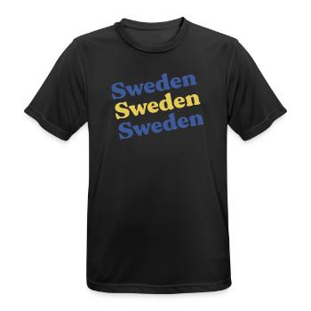Schweden Geschenkidee - Männer T-Shirt atmungsaktiv - Schwarz - Vorne - AI Model Male 178 light (178cm)