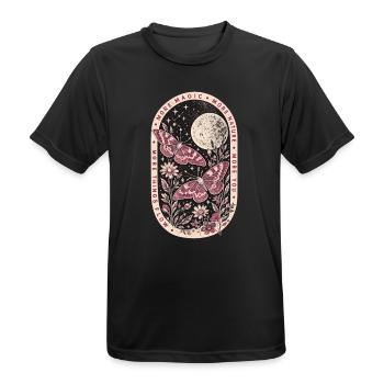 More Magic, More Nature – Mystische Nachtfalter - Männer T-Shirt atmungsaktiv - Schwarz - Vorne - AI Model Male 178 light (178cm)