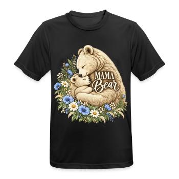 Vintage Kornblume Süße Mutter Mama Bär - Männer T-Shirt atmungsaktiv - Schwarz - Vorne - AI Model Male 178 light (178cm)