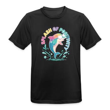 Sonnenfarbener Pastelldelfin - Männer T-Shirt atmungsaktiv - Schwarz - Vorne - AI Model Male 178 light (178cm)