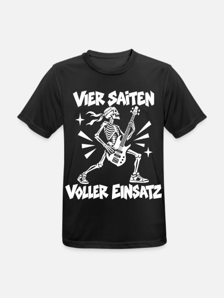 Vier Saiten - Männer T-Shirt atmungsaktiv - Schwarz