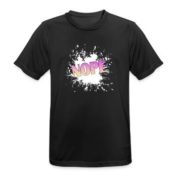 Nope Splash  - Männer T-Shirt atmungsaktiv - Schwarz - Vorne - AI Model Male 178 light (178cm)