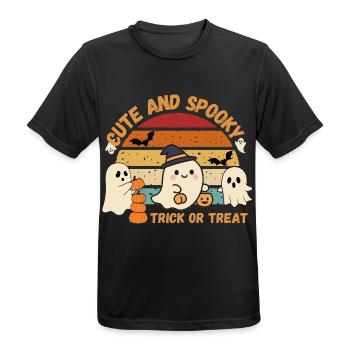 Niedliche und gruselige Retro-Geister - Männer T-Shirt atmungsaktiv - Schwarz - Vorne - AI Model Male 178 light (178cm)