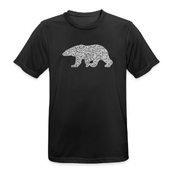 Eisbär – Frostwirbel - Männer T-Shirt atmungsaktiv - Schwarz - Vorne - AI Model Male 178 light (178cm)
