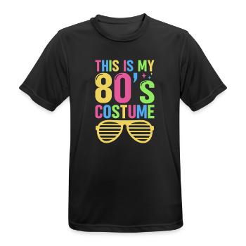 80er Jahre Party Kostüm Retro 80s Mottoparty - Männer T-Shirt atmungsaktiv - Schwarz - Vorne - AI Model Male 178 light (178cm)