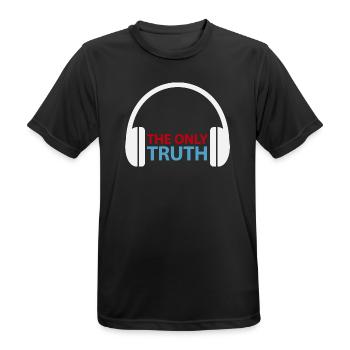 Only Truth Headphones Logo T-Shirt - Männer T-Shirt atmungsaktiv - Schwarz - Vorne - AI Model Male 178 light (178cm)