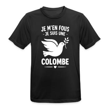 Freie und stolze Taube – bohemischer Geist - Männer T-Shirt atmungsaktiv - Schwarz - Vorne - AI Model Male 178 light (178cm)