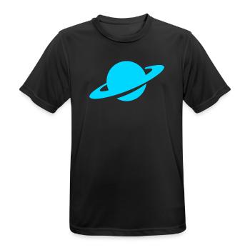 Blauer Ringplanet - Männer T-Shirt atmungsaktiv - Schwarz - Vorne - AI Model Male 178 light (178cm)