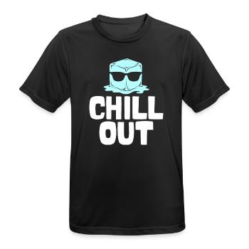 Eiswürfel mit Sonnenbrille – Chill Out - Männer T-Shirt atmungsaktiv - Schwarz - Vorne - AI Model Male 178 light (178cm)