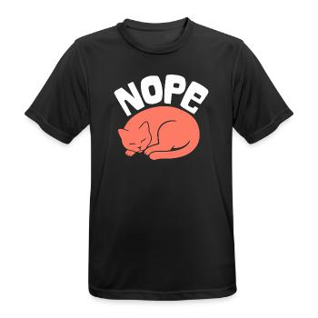 Schlafende Katze – Nope - Männer T-Shirt atmungsaktiv - Schwarz - Vorne - AI Model Male 178 light (178cm)
