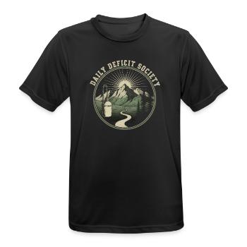 Bergpfad im Morgenlicht - Männer T-Shirt atmungsaktiv - Schwarz - Vorne - AI Model Male 178 light (178cm)