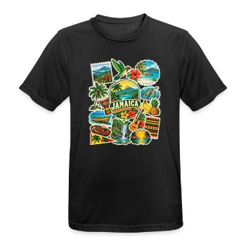 Jamaika Reisesticker - Männer T-Shirt atmungsaktiv - Schwarz - Vorne - AI Model Male 178 light (178cm)