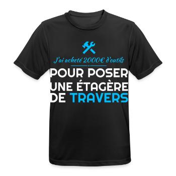 DIY-Werkzeuge Schief Schief - Männer T-Shirt atmungsaktiv - Schwarz - Vorne - AI Model Male 178 light (178cm)