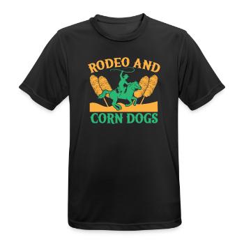 Western Rider Rodeo & Corn Dogs Cowgirls Rodeo - Männer T-Shirt atmungsaktiv - Schwarz - Vorne - AI Model Male 178 light (178cm)