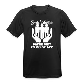 Social Worker Dafür Gibt Es Keine App Social - Männer T-Shirt atmungsaktiv - Schwarz - Vorne - AI Model Male 178 light (178cm)