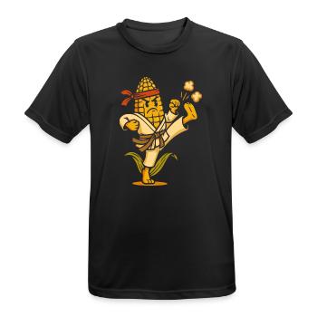 Karate Corn - Männer T-Shirt atmungsaktiv - Schwarz - Vorne - AI Model Male 178 light (178cm)