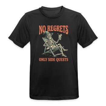 Keine Reue, nur Nebenquests - Männer T-Shirt atmungsaktiv - Schwarz - Vorne - AI Model Male 178 light (178cm)