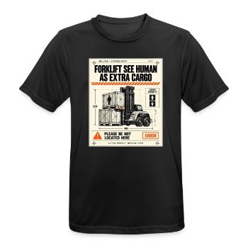 Menschen als zusätzliche Last - Männer T-Shirt atmungsaktiv - Schwarz - Vorne - AI Model Male 178 light (178cm)