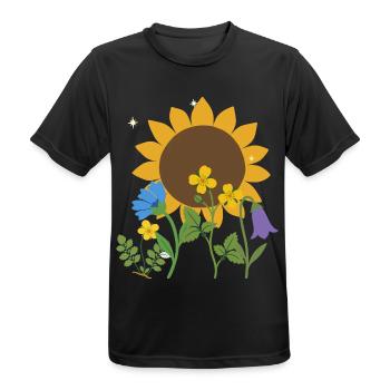 Blumen floral Blumenmotiv Zeichnung Blumenfreunde - Männer T-Shirt atmungsaktiv - Schwarz - Vorne - AI Model Male 178 light (178cm)