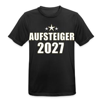 Aufsteiger 2027 - Männer T-Shirt atmungsaktiv - Schwarz - Vorne - AI Model Male 178 light (178cm)