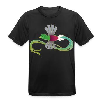 Prachtvolles Quetzal – Heil dem Schwanz - Männer T-Shirt atmungsaktiv - Schwarz - Vorne - AI Model Male 178 light (178cm)