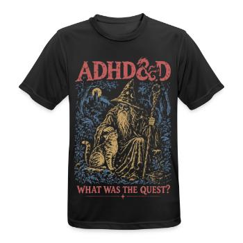 ADHDGOD Der Quest Zauberer - Männer T-Shirt atmungsaktiv - Schwarz - Vorne - AI Model Male 178 light (178cm)