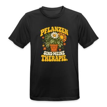 Pflanzen Therapie Gartenspruch - Männer T-Shirt atmungsaktiv - Schwarz - Vorne - AI Model Male 178 light (178cm)