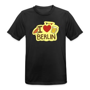 Ich liebe Berlin - Männer T-Shirt atmungsaktiv - Schwarz - Vorne - AI Model Male 178 light (178cm)