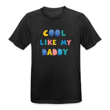 Cool wie mein Papa - Männer T-Shirt atmungsaktiv - Schwarz - Vorne - AI Model Male 178 light (178cm)