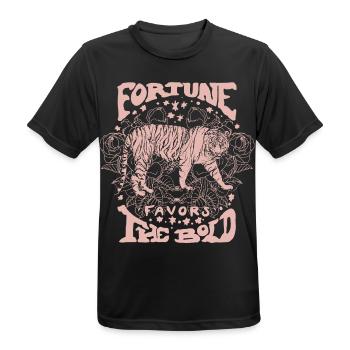 DAS GLÜCK IST MIT DEN KÜHNEN - Männer T-Shirt atmungsaktiv - Schwarz - Vorne - AI Model Male 178 light (178cm)