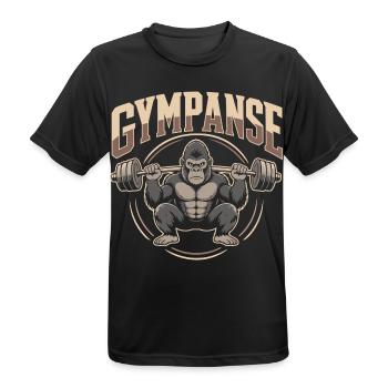Gympanse Gewichtheber Bodybuilding - Männer T-Shirt atmungsaktiv - Schwarz - Vorne - AI Model Male 178 light (178cm)