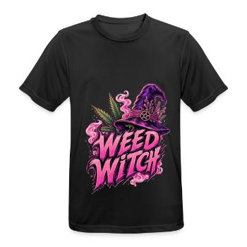 Weed Witch – Pink Edition - Männer T-Shirt atmungsaktiv - Schwarz - Vorne - AI Model Male 178 light (178cm)
