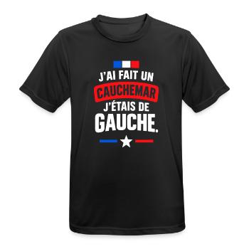 Albtraumlinks-Französischer Slogan - Männer T-Shirt atmungsaktiv - Schwarz - Vorne - AI Model Male 178 light (178cm)