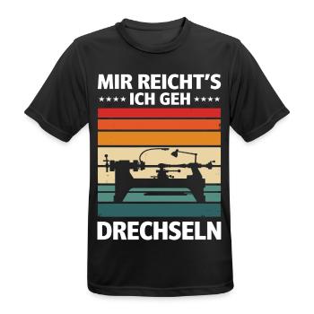 Mir reicht's ich geh Drechseln - Männer T-Shirt atmungsaktiv - Schwarz - Vorne - AI Model Male 178 light (178cm)