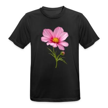 Pink Flower Nahaufnahme - Männer T-Shirt atmungsaktiv - Schwarz - Vorne - AI Model Male 178 light (178cm)