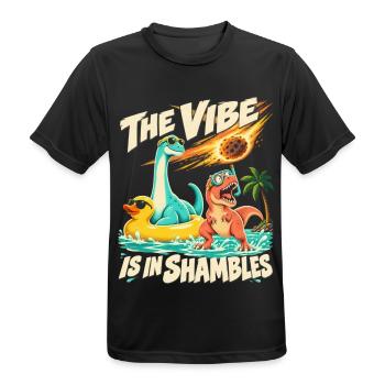 Comic Dinosaurier Die Stimmung ist im Chaos - Männer T-Shirt atmungsaktiv - Schwarz - Vorne - AI Model Male 178 light (178cm)