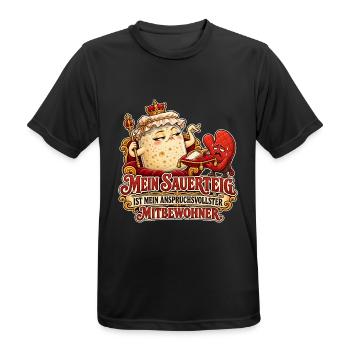 Sauerteig als Mitbewohner - Männer T-Shirt atmungsaktiv - Schwarz - Vorne - AI Model Male 178 light (178cm)