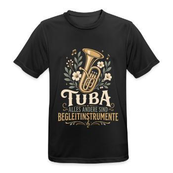 Tuba Witz Spruch Tubist Musiker - Männer T-Shirt atmungsaktiv - Schwarz - Vorne - AI Model Male 178 light (178cm)