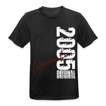 21. Geburtstag Geschenk November Original 2005 - Männer T-Shirt atmungsaktiv - Schwarz - Vorne - AI Model Male 178 light (178cm)