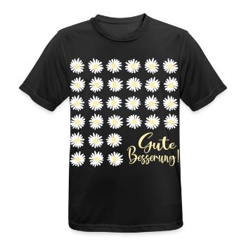 Gute Besserung wünschen, Gänseblümchen - Männer T-Shirt atmungsaktiv - Schwarz - Vorne - AI Model Male 178 light (178cm)