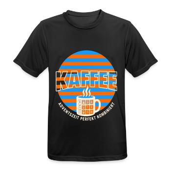 Kaffee und Adventszeit perfekt kombiniert - Männer T-Shirt atmungsaktiv - Schwarz - Vorne - AI Model Male 178 light (178cm)