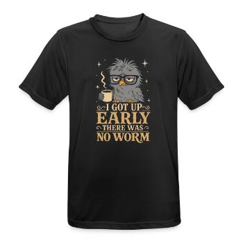I Got Up Early There Was No Worm Morgen - Männer T-Shirt atmungsaktiv - Schwarz - Vorne - AI Model Male 178 light (178cm)