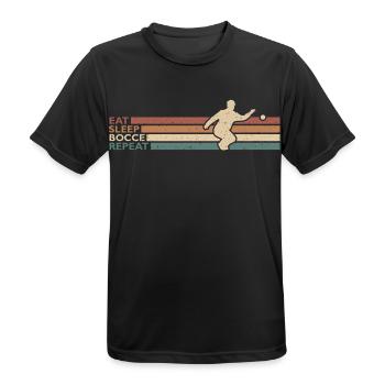 Eat Sleep Bocce Repeat Boccia Und Petanque Spieler - Männer T-Shirt atmungsaktiv - Schwarz - Vorne - AI Model Male 178 light (178cm)