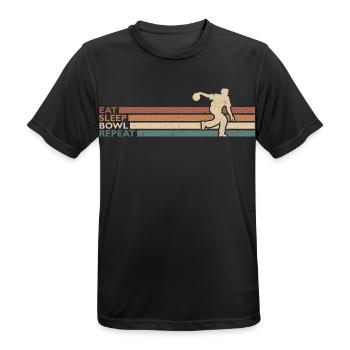 Eat Sleep Bowl Repeat Für Bowlingspieler Kegeln - Männer T-Shirt atmungsaktiv - Schwarz - Vorne - AI Model Male 178 light (178cm)