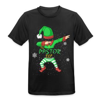 Pastor Elf Passendes Familien-Weihnachtsoutfit - Männer T-Shirt atmungsaktiv - Schwarz - Vorne - AI Model Male 178 light (178cm)