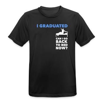 I Graduated Can I Go Back To Bed Abschluss - Männer T-Shirt atmungsaktiv - Schwarz - Vorne - AI Model Male 178 light (178cm)