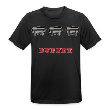 Buffet Essen Speisen-Behälter Catering - Männer T-Shirt atmungsaktiv - Schwarz - Vorne - AI Model Male 178 light (178cm)