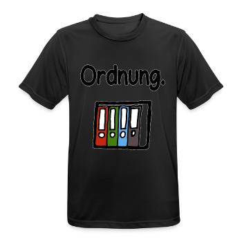 Ordner Ordnung - Männer T-Shirt atmungsaktiv - Schwarz - Vorne - AI Model Male 178 light (178cm)